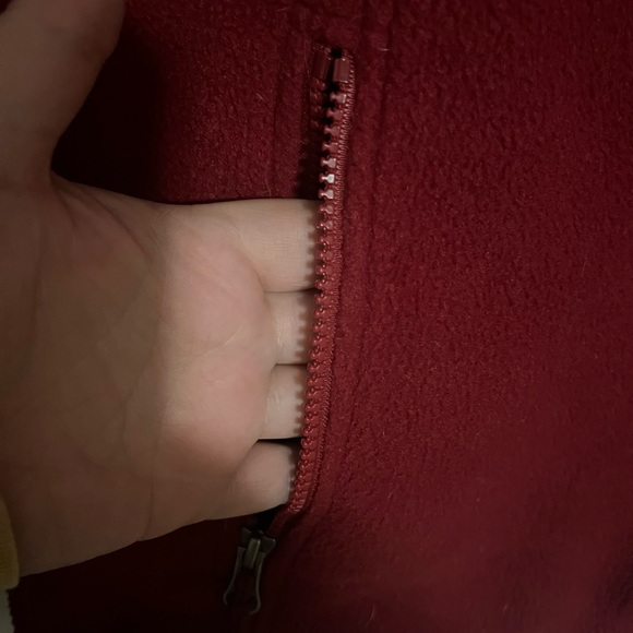 L.L. BEAN Classic Quarter Button Fleece Pullover Sweatshirt Maroon‎ Women's Sz M - Picture 4 of 5